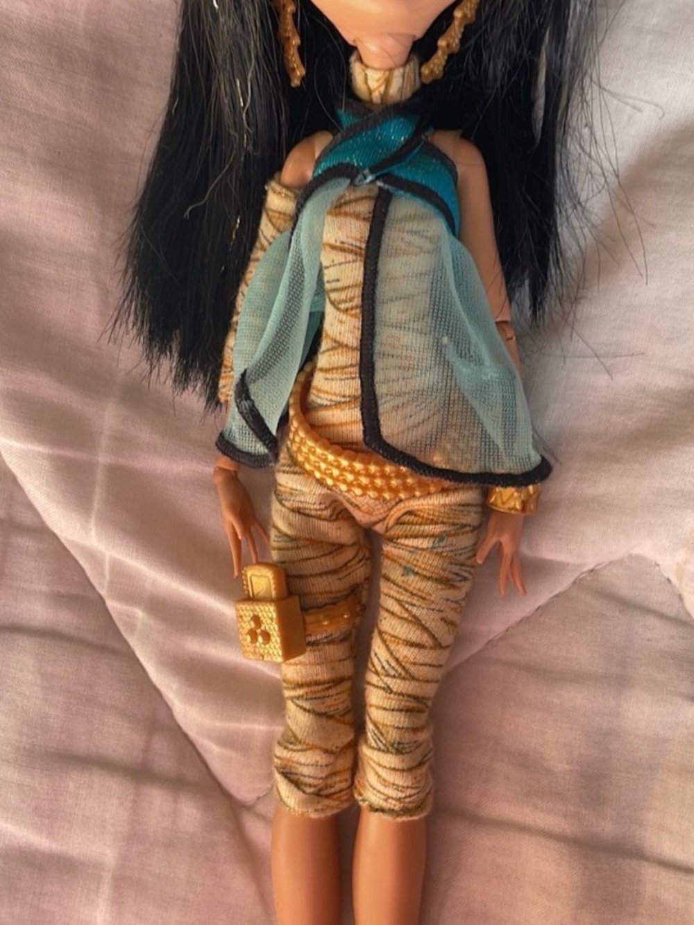 monster high Teal and Gold Mummy-Inspired Outfit with Accessories